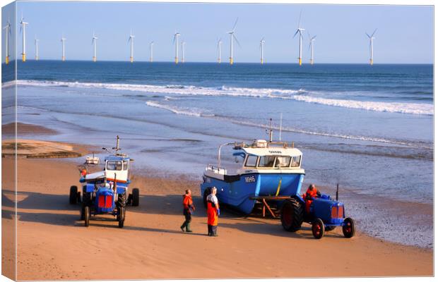 Redcar Fishing Boats: Redcar Beach Photography Canvas Print by Tim Hill