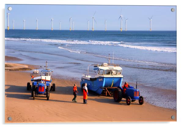 Redcar Fishing Boats: Redcar Beach Photography Acrylic by Tim Hill