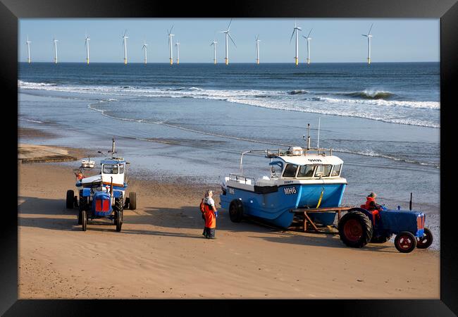 Redcar Fishing Boats: Redcar Beach Photography Framed Print by Tim Hill