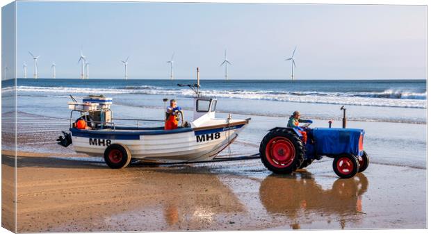 Redcar Beach Reflections: Redcar Fishing Boat Canvas Print by Tim Hill
