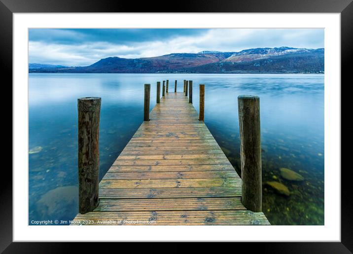 Derwent Water Jetty, Lake District Framed Mounted Print by Jim Monk
