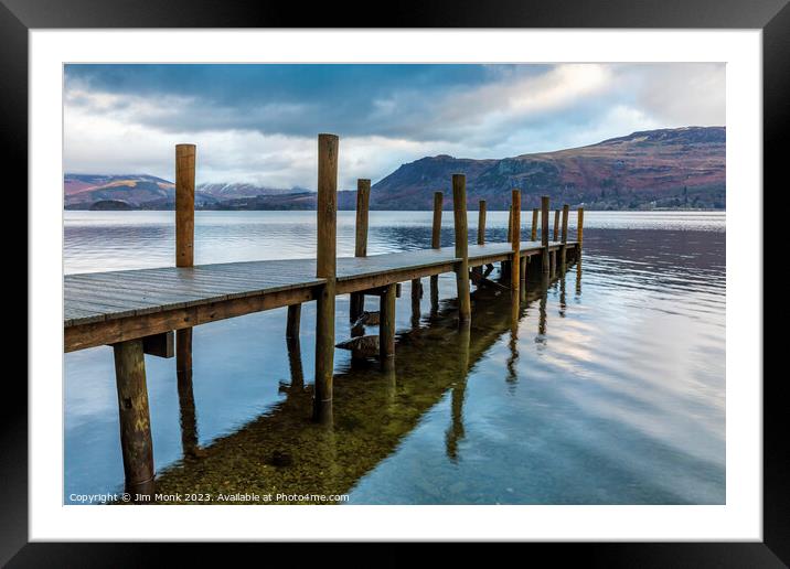 Derwent Water Jetty Framed Mounted Print by Jim Monk