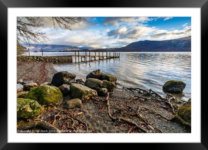Hawes End Jetty, Derwent Water Framed Mounted Print by Jim Monk