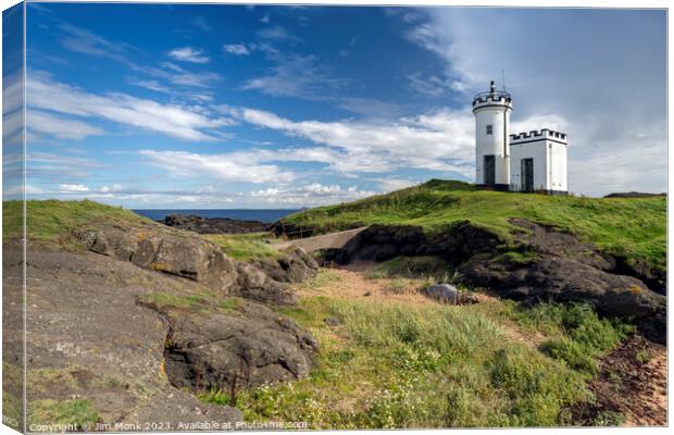 Elie Ness Lighthouse Canvas Print by Jim Monk