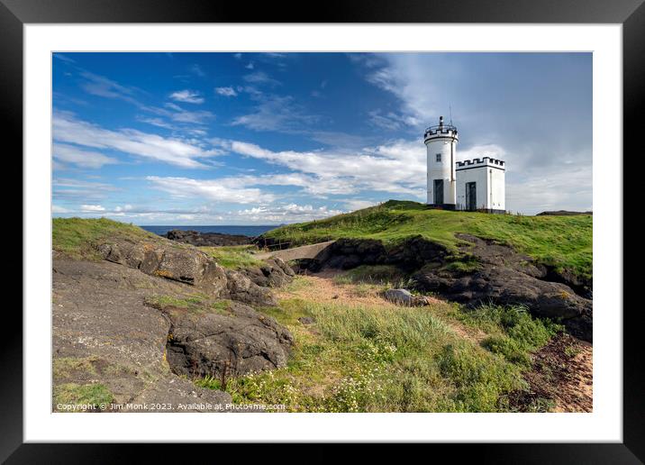 Elie Ness Lighthouse Framed Mounted Print by Jim Monk