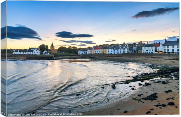 Sunset over Anstruther Canvas Print by Jim Monk