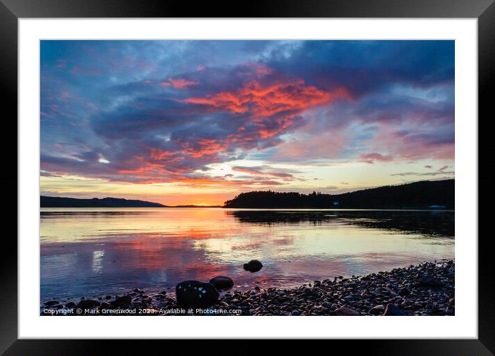 Midsummer Sunset at Poolewe Framed Mounted Print by Mark Greenwood