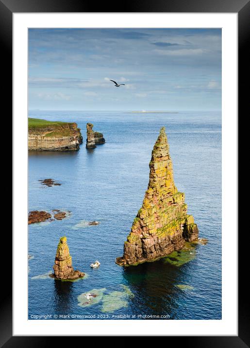 Duncansby Sea Stacks Framed Mounted Print by Mark Greenwood