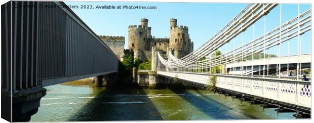 Conwy Castle and Suspension Bridge Canvas Print by Mark Chesters