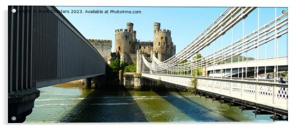 Conwy Castle and Suspension Bridge Acrylic by Mark Chesters