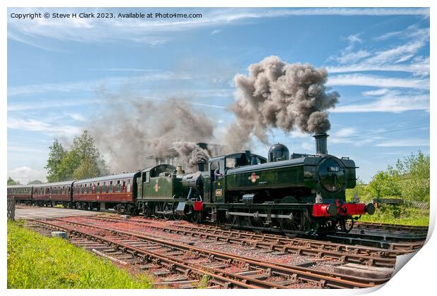 Twin Engines Roar - 5541 and 9681 Print by Steve H Clark