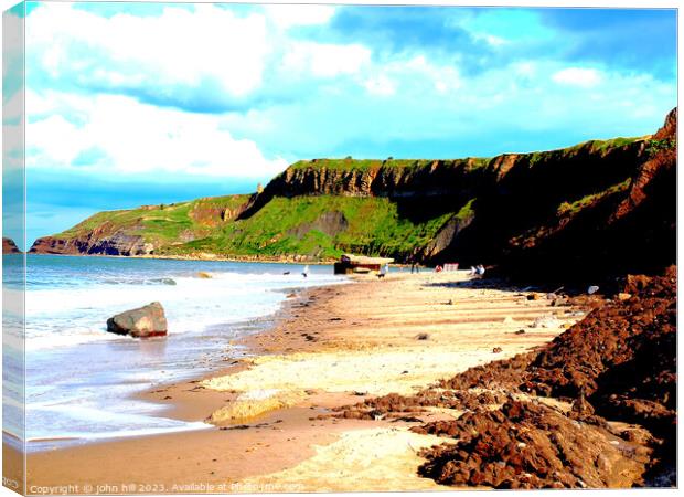 The Erosion of Cayton Bay Canvas Print by john hill