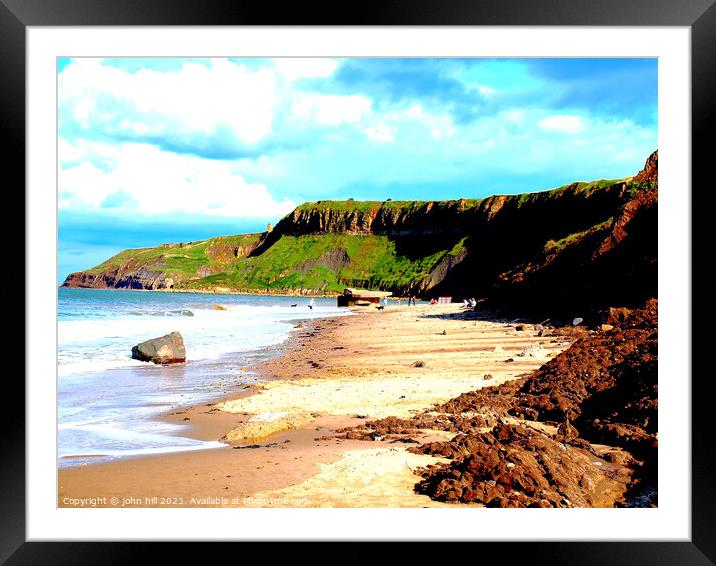 The Erosion of Cayton Bay Framed Mounted Print by john hill