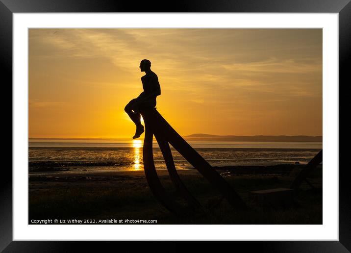 Half Moon Bay Sunset, Heysham Framed Mounted Print by Liz Withey