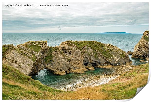 Stair Hole near Lulworth Cove Dorset Coast Print by Nick Jenkins