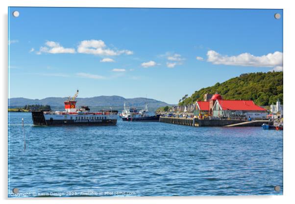 MV Striven Arriving in Colourful Oban Acrylic by Kasia Design