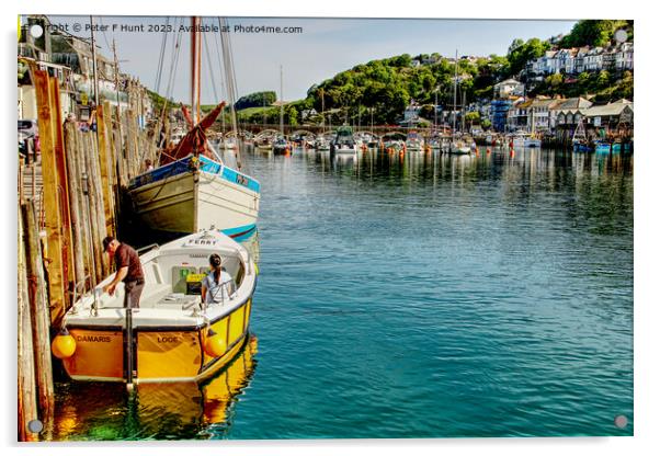 The Looe River Ferry Acrylic by Peter F Hunt