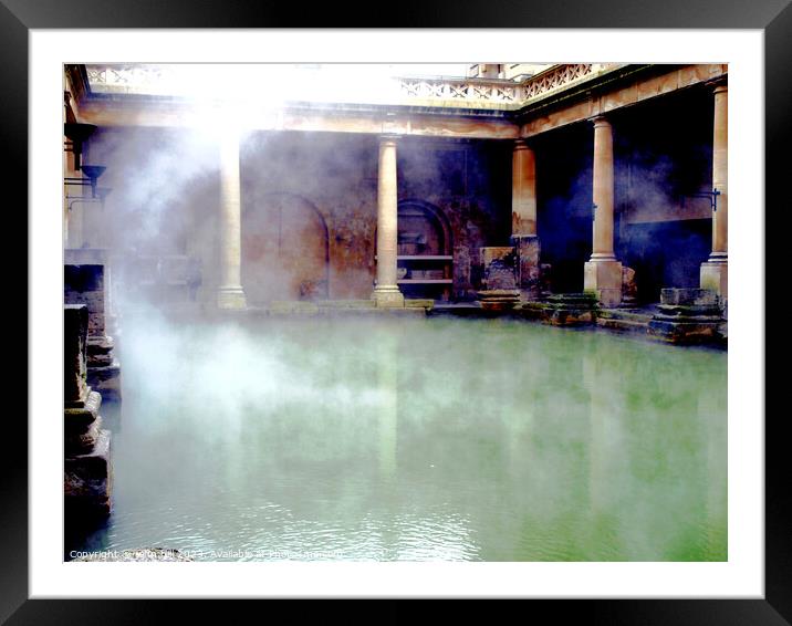 Ancient Roman Baths Alive Framed Mounted Print by john hill