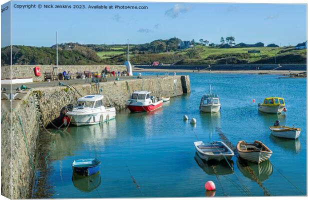 Harbour at Cemaes Bay on the Anglesey Coast  Canvas Print by Nick Jenkins