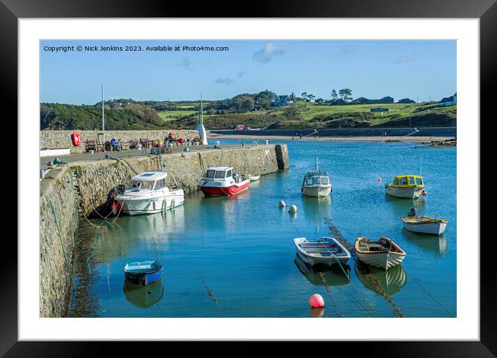Harbour at Cemaes Bay on the Anglesey Coast  Framed Mounted Print by Nick Jenkins