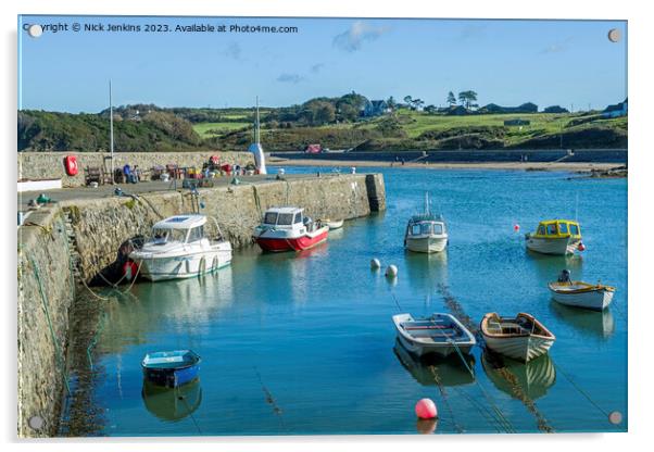 Harbour at Cemaes Bay on the Anglesey Coast  Acrylic by Nick Jenkins