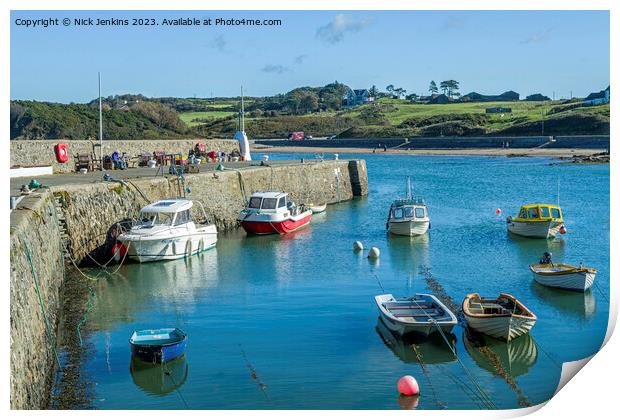 Harbour at Cemaes Bay on the Anglesey Coast  Print by Nick Jenkins