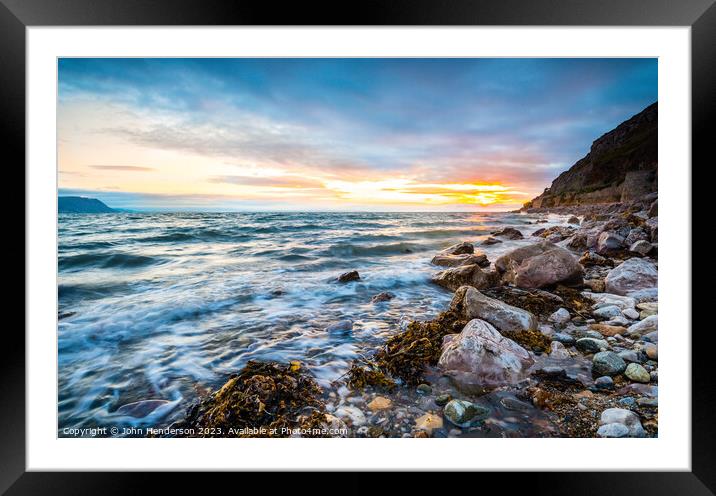 LLandudno West shore sunset Framed Mounted Print by John Henderson