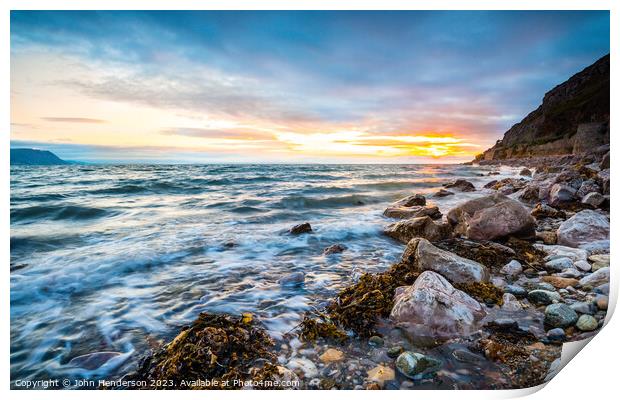 LLandudno West shore sunset Print by John Henderson