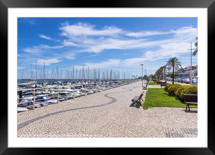 Promenade and Marina Vila Real Algarve Framed Mounted Print by Robert Deering