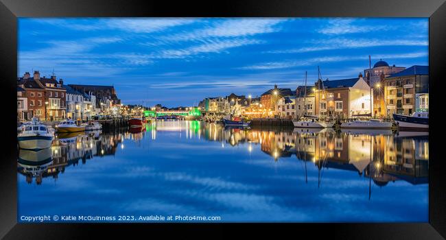 Weymouth Harbour Reflections Framed Print by Katie McGuinness