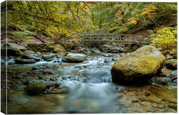 Bridge over stock ghyll near Ambleside in the Lake District Canvas Print by Martin Williams