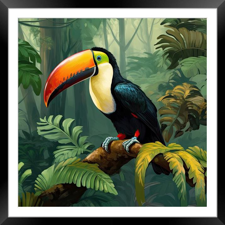 A Colorful Toucan Framed Mounted Print by Massimiliano Leban