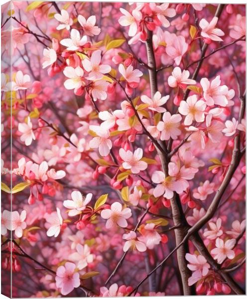 Spring Cherry Branch Canvas Print by Massimiliano Leban