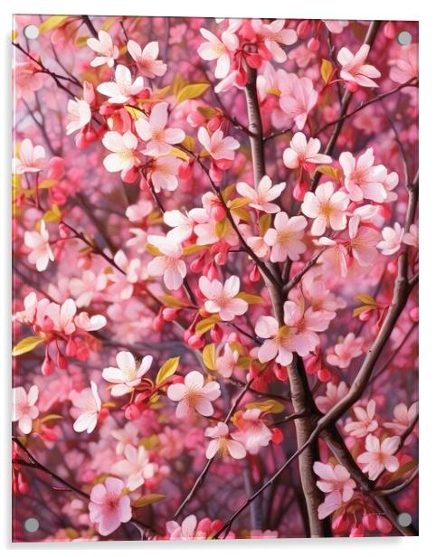 Spring Cherry Branch Acrylic by Massimiliano Leban