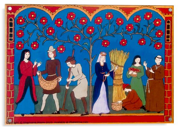 Medieval harvest time Acrylic by Stephanie Moore