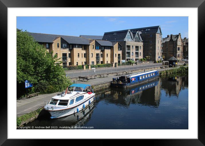 Lancaster Canal reflections Framed Mounted Print by Andrew Bell