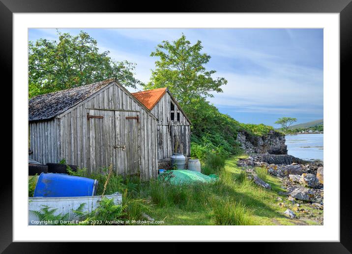Shed at the Loch side Framed Mounted Print by Darrell Evans
