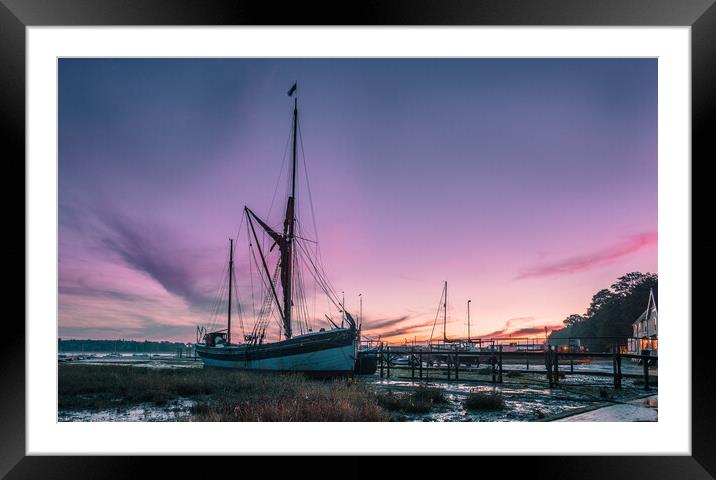 Sunrise on a Thames Sailing Barge Framed Mounted Print by Bill Allsopp
