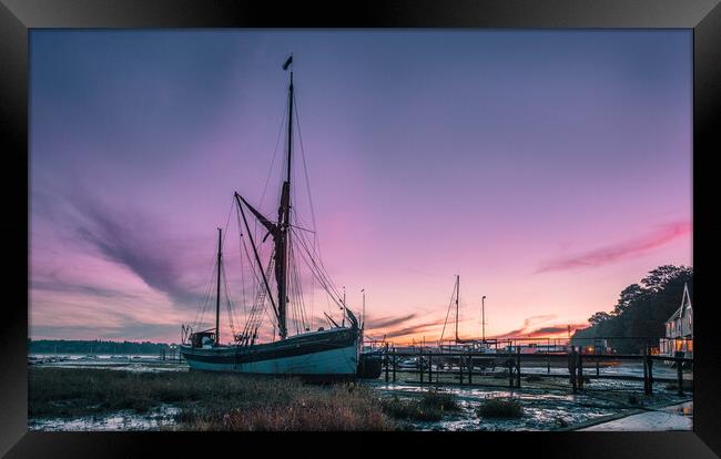 Sunrise on a Thames Sailing Barge Framed Print by Bill Allsopp