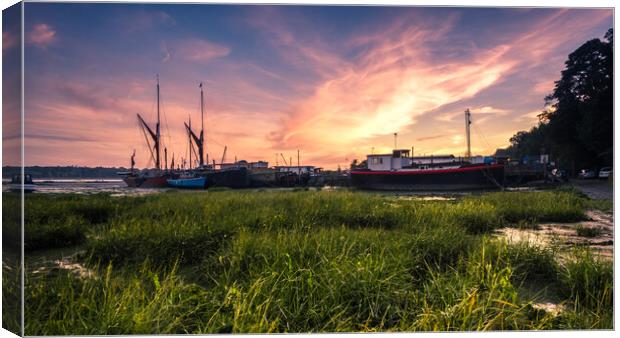 Sunrise over sailing barges Canvas Print by Bill Allsopp