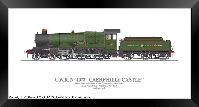 GWR 4073 Caerphilly Castle Framed Print by Steve H Clark