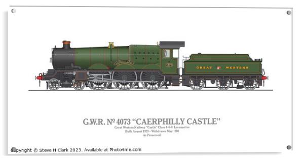 GWR 4073 Caerphilly Castle Acrylic by Steve H Clark
