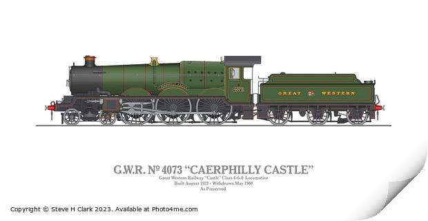 GWR 4073 Caerphilly Castle Print by Steve H Clark