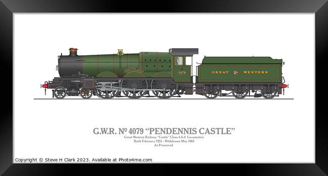 GWR 4079 Pendennis Castle Framed Print by Steve H Clark