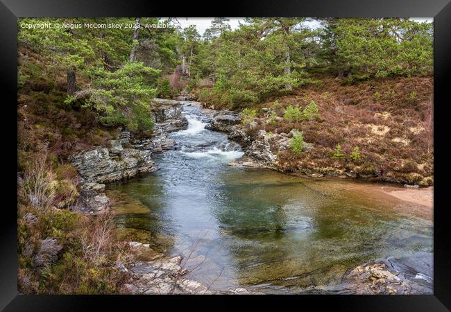 River Lui near Braemar in Royal Deeside Scotland Framed Print by Angus McComiskey