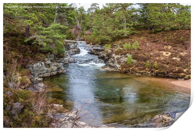 River Lui near Braemar in Royal Deeside Scotland Print by Angus McComiskey