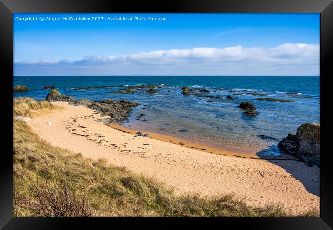 Sandy beach on the Fife coast of Scotland Framed Print by Angus McComiskey