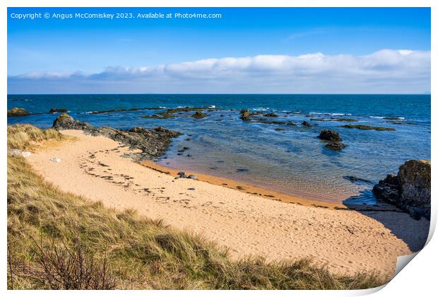 Sandy beach on the Fife coast of Scotland Print by Angus McComiskey