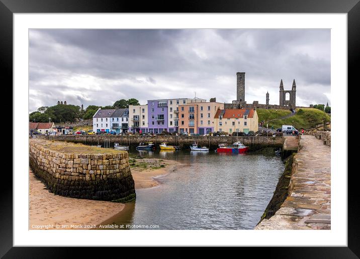 St Andrews Harbour Framed Mounted Print by Jim Monk