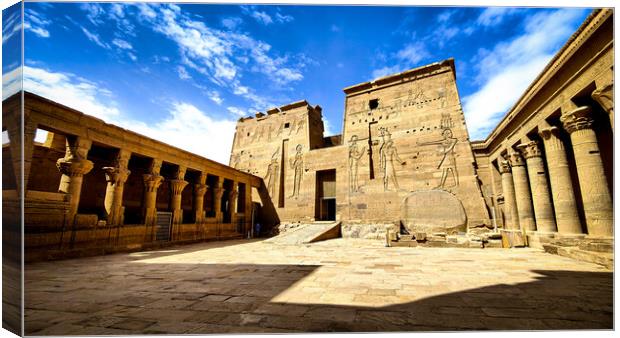 Towering Entrance to Philae Temple Canvas Print by Adelaide Lin